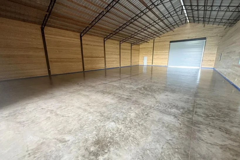 Polished concrete floor inside a pole barn — Wagner Concrete Co.